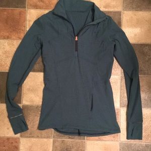 Striped lululemon zip shirt